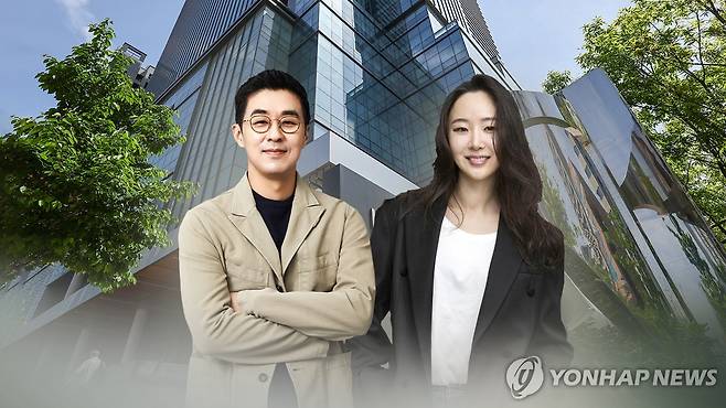 하이브-어도어 공방 지속 (CG) [연합뉴스TV 제공]
박지원 하이브 CEO(좌)와 민희진 어도어 대표(우)
