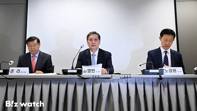 윤영빈 우주항공청장 내정자가 2일 오후 서울 종로구 디지털플랫폼정부위원회 대회의실에서 열린 과기정통부 출입기자단 차담회에서 인사말을 하고 있다./사진=이명근 기자 qwe123@