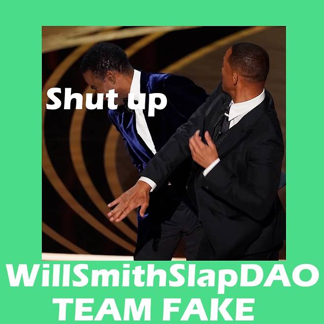 할리우드 배우 윌 스미스가 미국 아카데미 시상식에서 코미디언 크리스 록의 뺨을 때린 장면으로 만들어진 NFT의 한 종류. /NFT 거래소 오픈씨