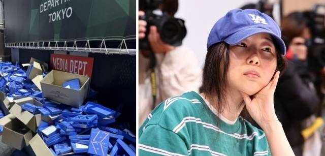 일본 시부야에 버려진 세븐틴 앨범(왼쪽)과 민희진 어도어 대표. 엑스(옛 트위터) 캡처, 연합뉴스