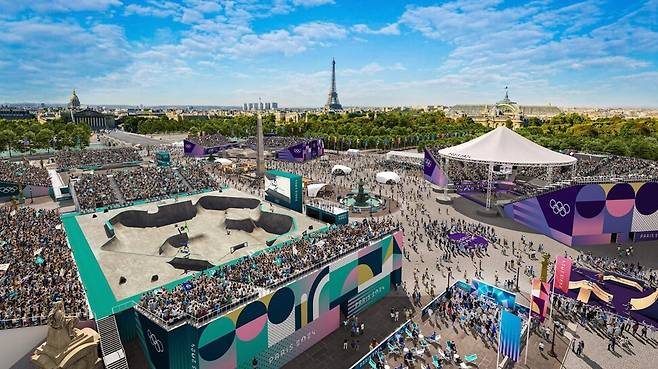 2024 파리올림픽에서 브레이킹 경기가 열릴 콩코르드 광장. 파리 2024 누리집 갈무리