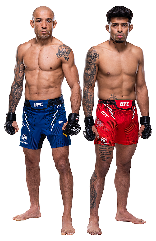 제1·3대 페더급 챔피언 조제 아우두(왼쪽), 밴텀급 12위 조너선 마르티네스 UFC301 프로필. 사진=TKO