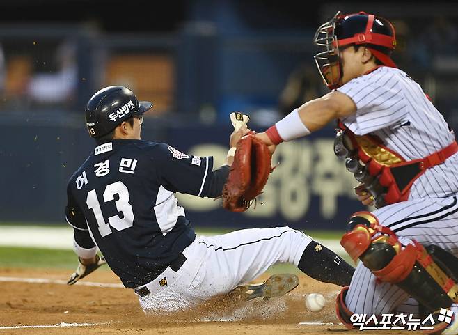 허경민은 4일 잠실구장에서 열릴 '2024 신한 SOL Bank KBO 리그' LG와 주말 3연전 두 번째 경기를 앞두고 햄스트링 피로도 탓에 선발 명단에서 빠졌다. 엑스포츠뉴스 DB