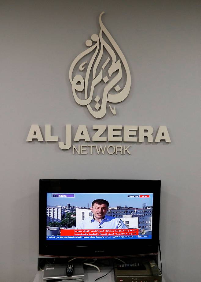 카타르 기반의 중동권 최대 방송 네트워크인 알자지라 방송 로고. [출처=로이터연합]