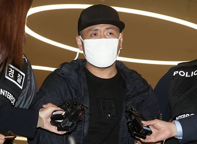 2018년 4월5일 인천국제공항을 통해 국내 송환된 김형진 ⓒ뉴스1