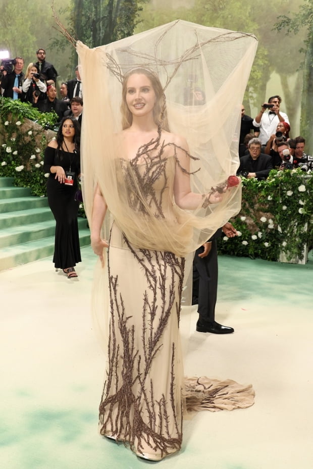 NEW YORK, NEW YORK - MAY 06: Lana Del Rey attends The 2024 Met Gala Celebrating "Sleeping Beauties: Reawakening Fashion" at The Metropolitan Museum of Art on May 06, 2024 in New York City. (Photo by Dia Dipasupil/Getty Images)