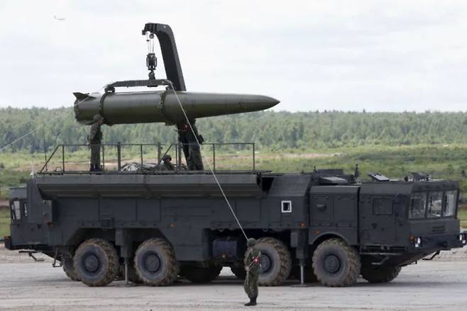 러시아의 주요 전술 핵무기 투발 수단으로 꼽히는 이스칸데르 미사일 [로이터]