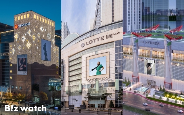 신세계백화점(왼쪽부터), 롯데백화점, 현대백화점 매장 전경 / 사진=각 사