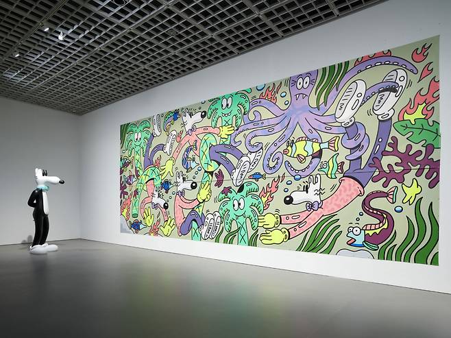 An installation view of “Steven Harrington: Stay Mello" at the Amorepacific Museum of Art in Seoul (Courtesy of the museum, Steven Harrington)