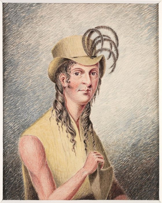 1814년 발견될 당시 서즈디 옥토버 크리스천(1790-1831)의 모습. 선상반란 지도자 플레처 크리스천과 타히티인 어머니 마우아투아의 아들이다. 이런 청년과 아이들이 성경책 한 권을 중심으로 살아가는 모습이 발견된 것이다.