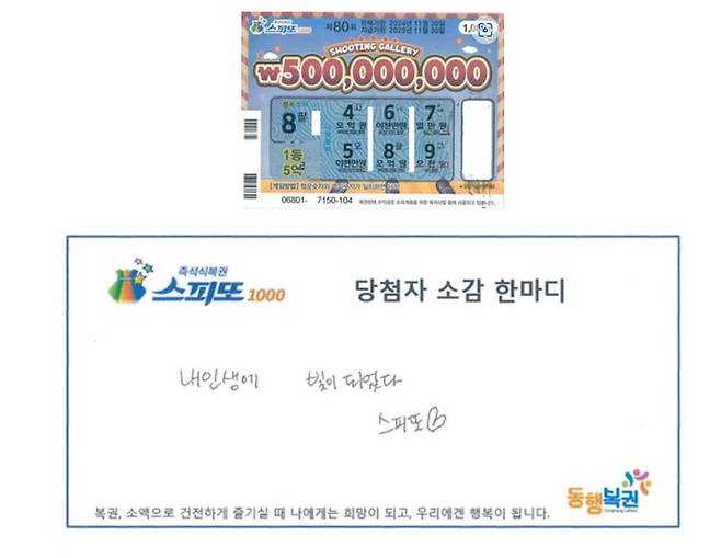 [서울=뉴시스] 화장실 천장에서 똥이 떨어지는 꿈을 꾸고 복권 1등에 당첨됐다는 사연이 알려졌다. (사진= 동행복권 홈페이지 캡처) *재판매 및 DB 금지