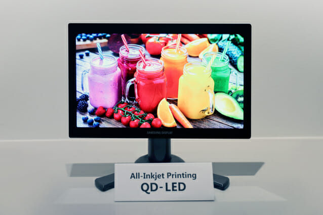 삼성디스플레이가 개발한 자발광 QD-LED 시제품(사진=삼성디스플레이)
