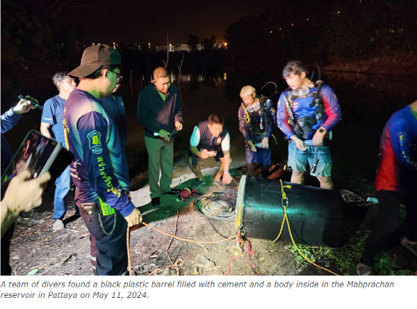 지난 11일 태국 파타야 한 저수지에서 30대 한국인 남성의 시신이 담긴 드럼통이 발견돼 현지 경찰이 수사에 나섰다. 태국 매체 까오솟 홈페이지 캡처