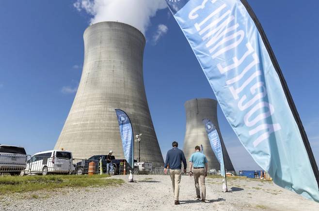 미국에서 수십 년 만에 처음 들어선 조지아주 웨인스보로의 원자력 발전소 보그틀(Vogtle) 발전소의 냉각탑. 지난해 하반기 3호기가 가동을 시작했다. /AP=뉴시스