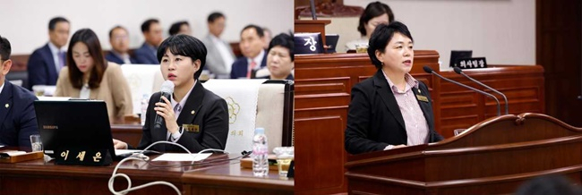사진 왼쪽부터 순천시의회 이세은 의원(국힘), 김미연 의원(민주당). [시의회 제공]