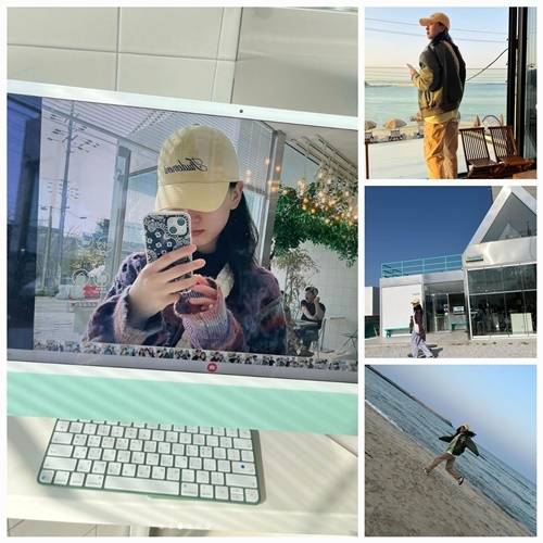 해변을 배경으로 평화롭고 고요한 풍경을 담고 있어 보는 이로 하여금 여유로운 분위기를 느끼게 한다.  사진=류혜영 SNS