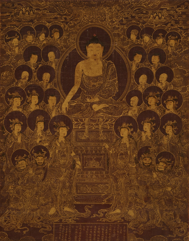 문정왕후 발원 ‘영산회도’는 일반에 처음 공개되는 것으로, 조선 왕실 여성들의 불교에 대한 영향력을 살펴볼 수 있다.  호암미술관 제공
