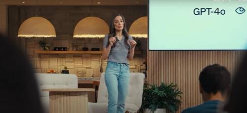미라 무라티 CTO가 GPT-4o를 설명하는 모습 [오픈AI 라이브 스트림 캡처]