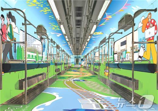 지하철 7호선 객실 의자 개량 시범열차 예시.(서울교통공사 제공)