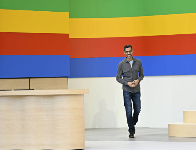 순다 피차이 구글 CEO가 구글I/O에서 기조연설을 하고 있다. (사진=구글)