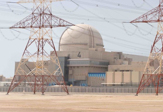아랍에미리트(UAE) 송전망 계통 연결에 성공한 바라카 원전 4호기 전경. 사진 한국전력