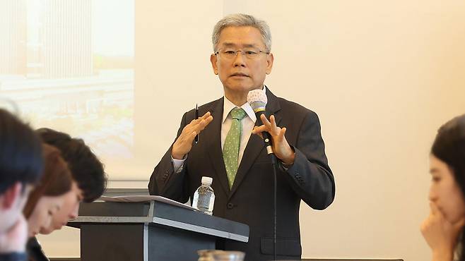 간담회 발언하는 김동철 한전 사장 [한국전력 제공]