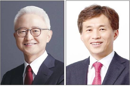 삼성과 SK 간 HBM 2라운드가 본격화했다. 사진은 경계현 삼성전자 대표이사 사장(좌)과 곽노정 SK하이닉스 대표이사 사장(우).