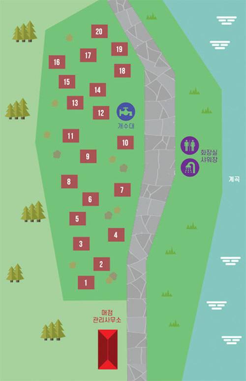 호명산잣나무숲속캠핑장 배치도.