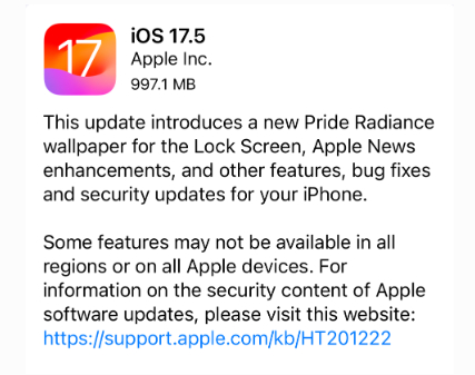 애플 iOS 17.5