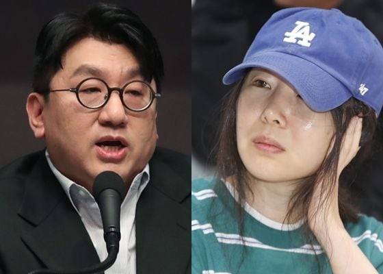 방시혁 하이브 의장(왼쪽)과 민희진 어도어 대표 / 뉴스1