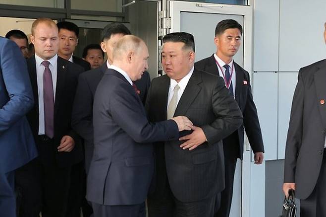 블라디미르 푸틴 러시아 대통령과 김정은 북한 국무위원장. 뉴스1