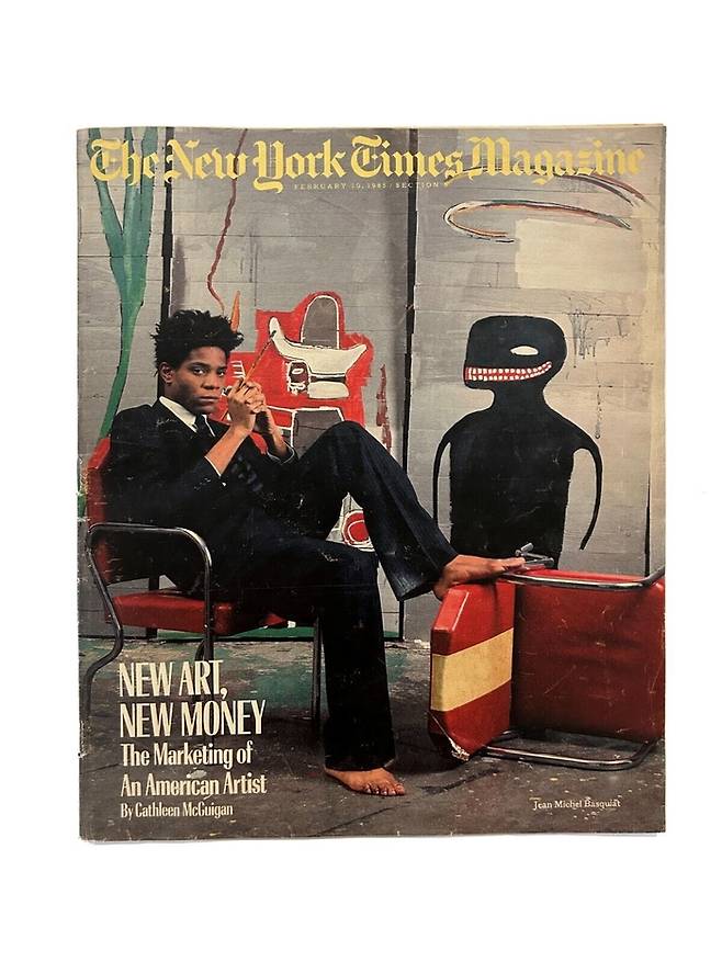 1985년 바스키아가 뉴욕타임스 매거진 표지를 장식한 모습.
