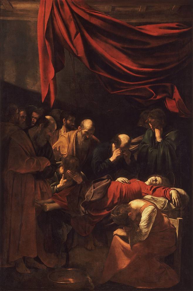 카라바조, '성모의 죽음', 1601~1606, 캔버스에 유채, 369x245cm, 루브르 박물관