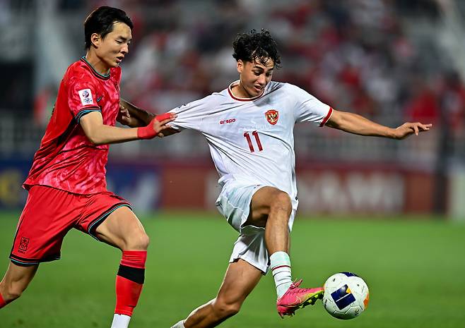 아시안컵 한국전에서 멀티골을 넣은 인도네시아 대표팀 라파엘 스트라위크 (오른쪽).ⓒXinhua