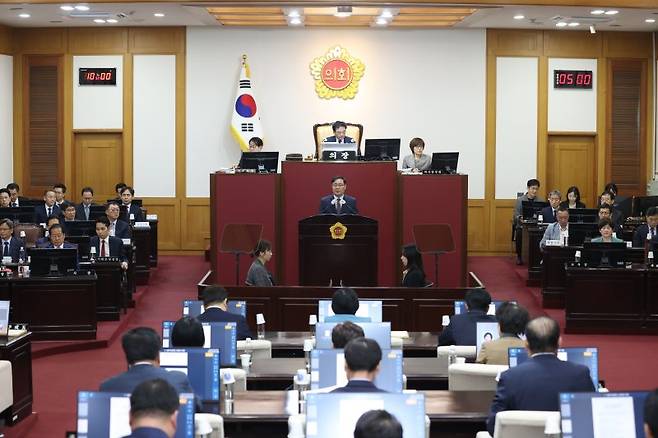 대구시의회 308회 임시회에서 지난 2일 김대현 의원(서구1)이 발언 하고 있다. 대구시의회 제공