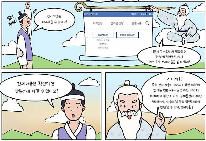 ‘서울시 전월세 정보몽땅’ 웹페이지 홍보 웹툰 (그래픽=서울시)