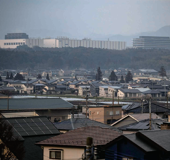 2024년 2월 일본 남서부 구마모토현의 농촌 마을인 기쿠요에 건설된 TSMC의 자회사 JASM 공장 전경. 사진 AFP연합