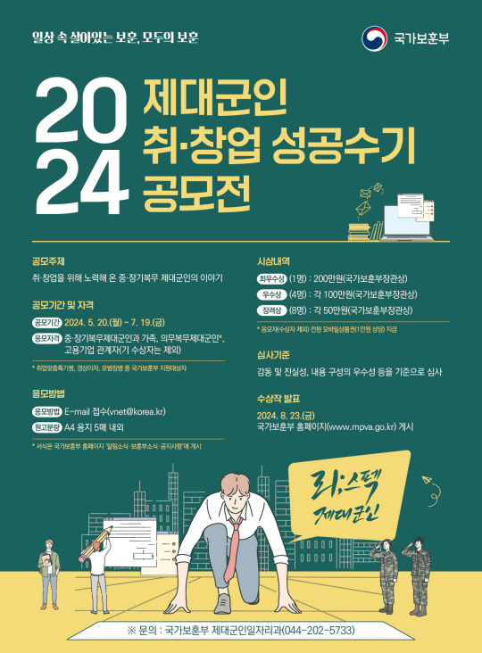 2024 제대군인 취·창업 성공수기 공모전 포스터. 국가보훈부 제공