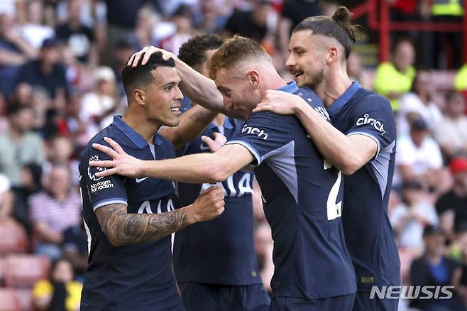 [셰필드=AP/뉴시스]토트넘, 시즌 최종전서 셰필드 3-0 완승. 2024.05.19.