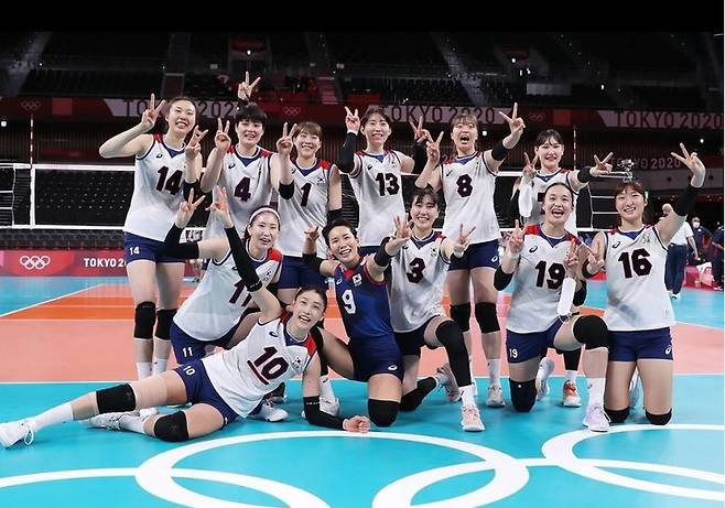 2020 도쿄 올림픽 출전 당시 한국 여자배구 대표팀, 김연경 SNS