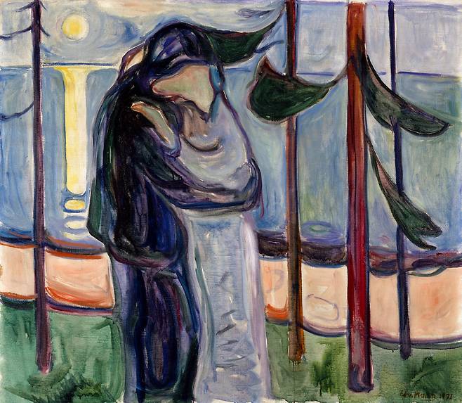 "The Kiss" by Edvard Munch from 1921 (Sarah Campbell Blaffer Foundation, Houston)