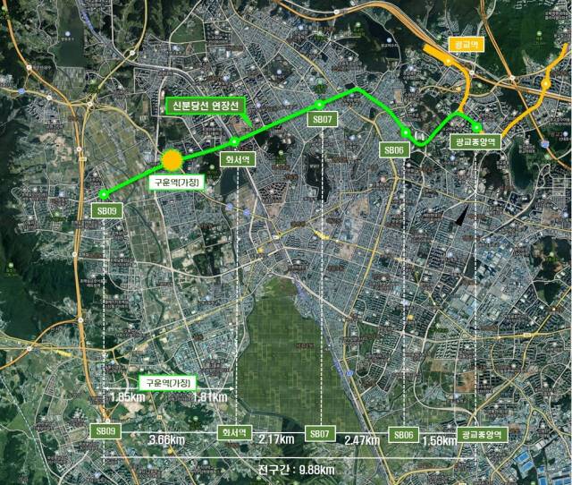 구운역 신설 위치도. 수원특례시 제공