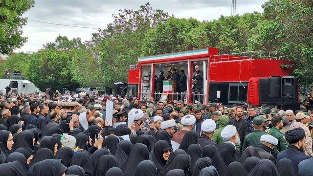 21일(현지시간) 이란 타브리즈에서 열린 라이시 대통령 장례식 [ISNA 통신 제공. 재판매 및 DB 금지]