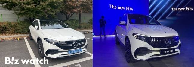 (좌) EQA 기존 모델, (우) EQA 부분변경 모델./사진=정민주기자