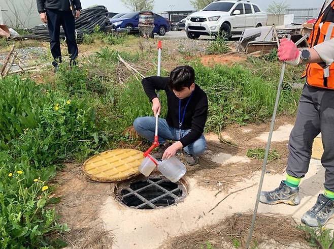 [무안=뉴시스] 호남고속철도 사업장 오수처리시설 점검 *재판매 및 DB 금지