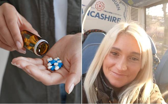 한 여성이 출산 후 통증을 덜기 위해 먹었던 진통제에 중독돼 우발적인 과다 복용으로 사망했다는 조사가 발표됐다. [왼쪽 약물 사진=게티이미지뱅크 /오른쪽 진통제 과다복용으로 사망한 제이드의 모습=영국 더선 보도 캡처]