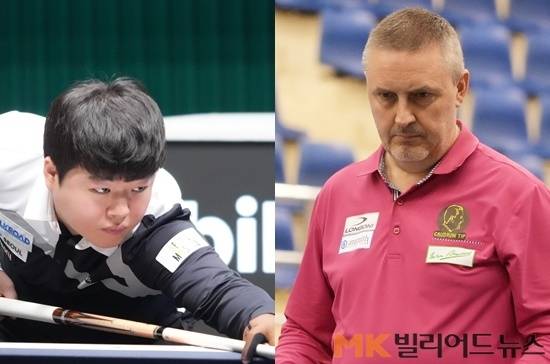 현 세계 1위 조명우와(왼쪽) 전  세계 1위 쿠드롱이 호치민3쿠션월드컵 32강 한 조에 속했다.  두 선수 맞대결은 2017년 이후 6년7개월만이다.