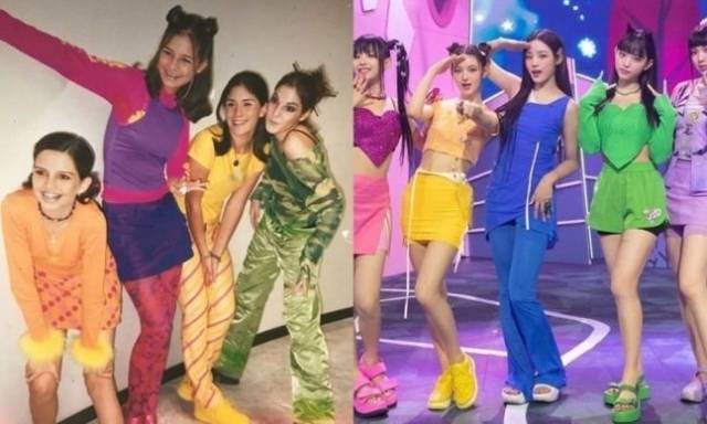 뉴진스(오른쪽)와 멕시코 걸그룹 '진스'. 사진=패티 서벤트(Paty Sirvent) SNS