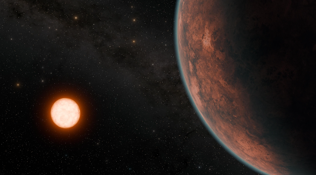 적색왜성을 돌고 있는 외계행성 글리제 12b 상상도. 사진=NASA