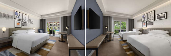 (좌) 호텔 수영장 전망 객실 (우) 호텔 정원 전망 객실 / 사진=포포인츠 바이 쉐라톤 팔라완